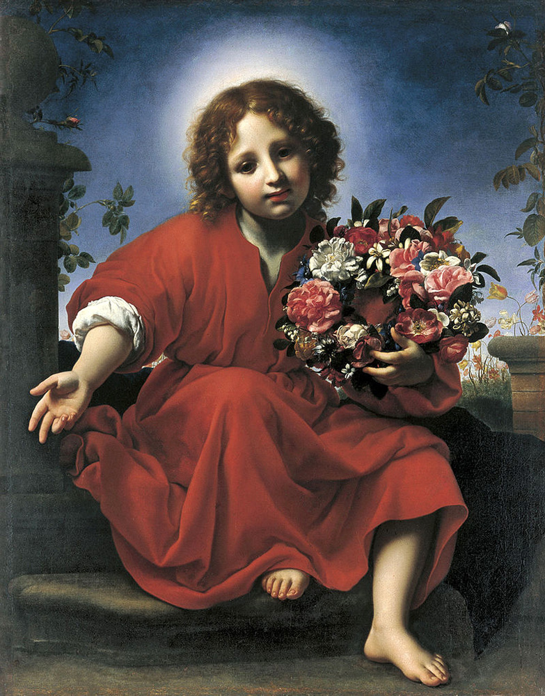 jesus with flowers